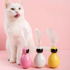 Funny Cat Tumbler Toy: Interactive Feathered Fun For Feline Friends