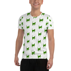 White All-Over Print Men's Athletic T-shirt