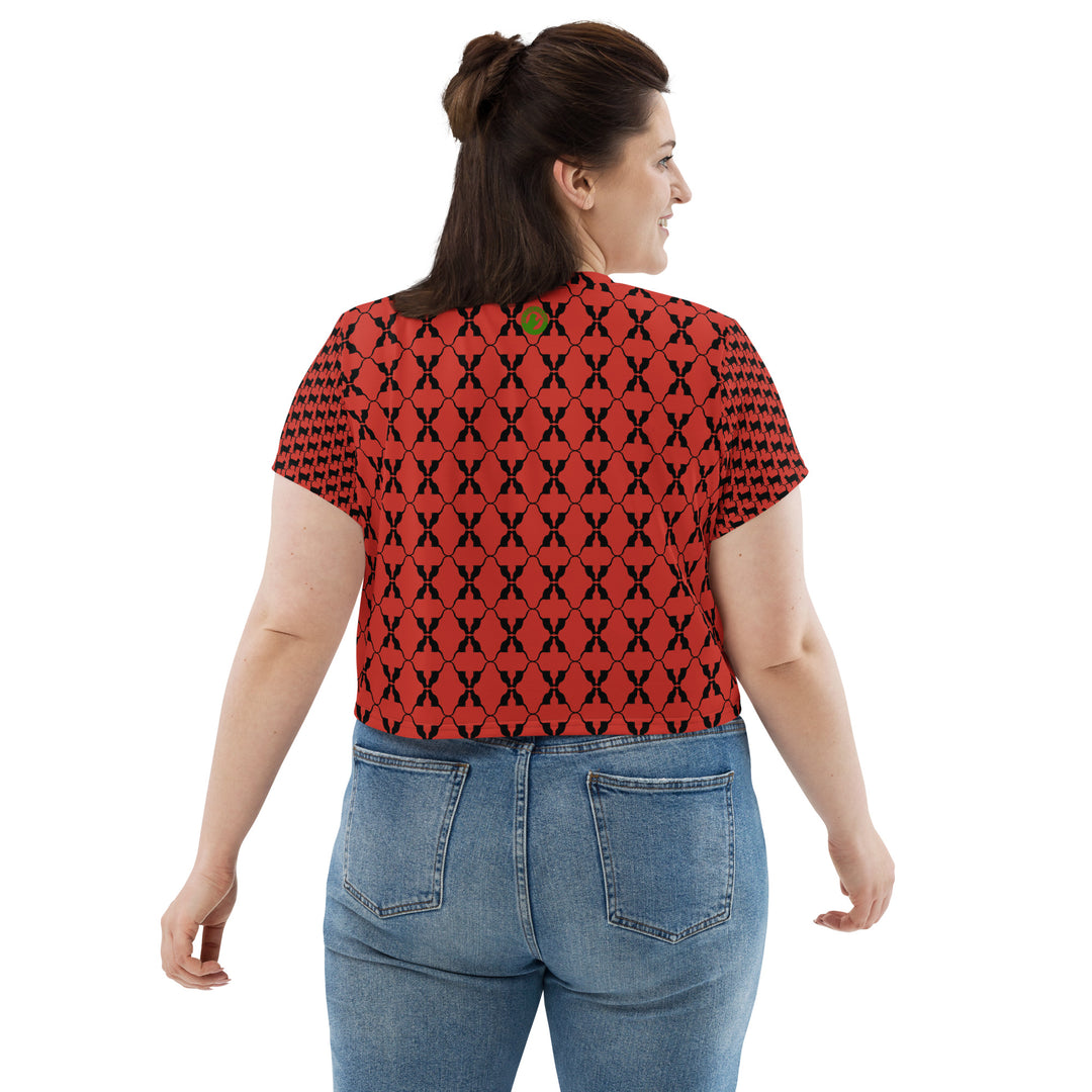 Crop-T-Shirt mit Allover-Print