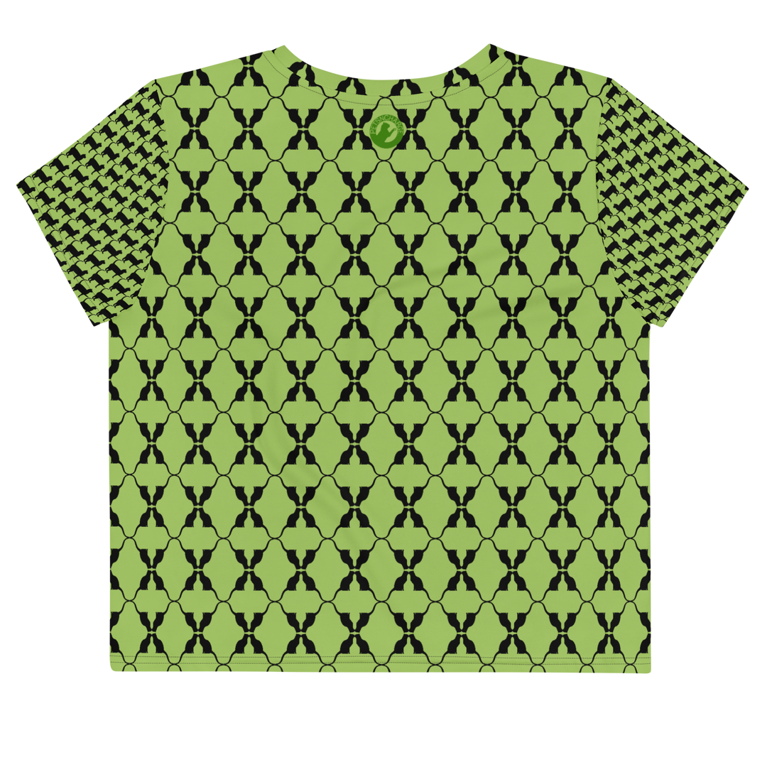 Green Print Crop Tee