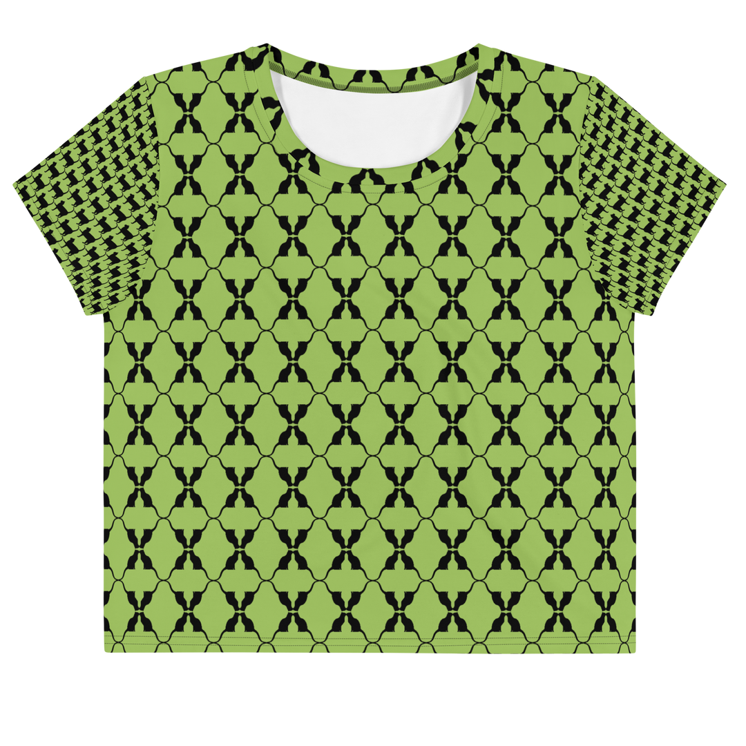 Green Print Crop Tee