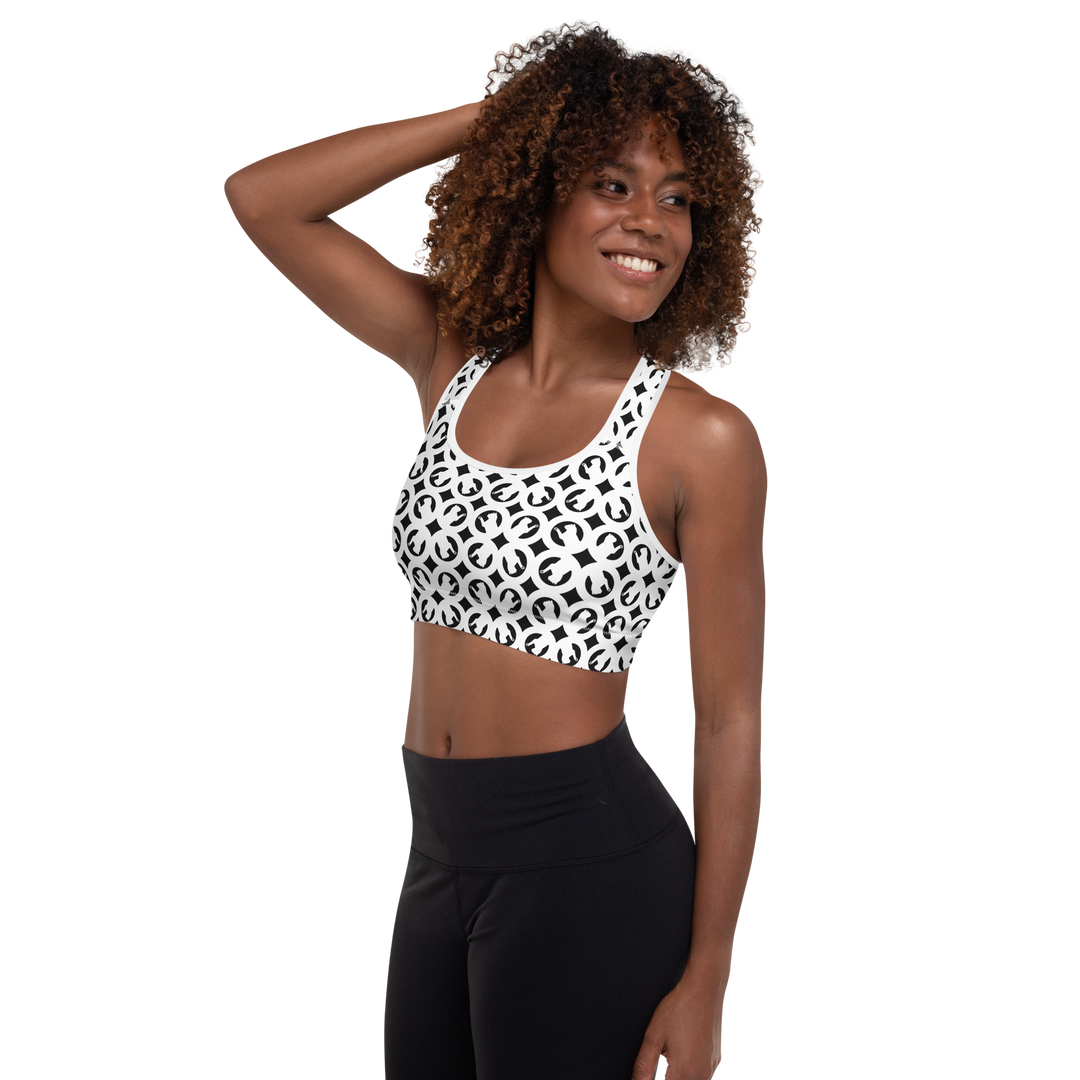 Black & White Padded Sports Bra