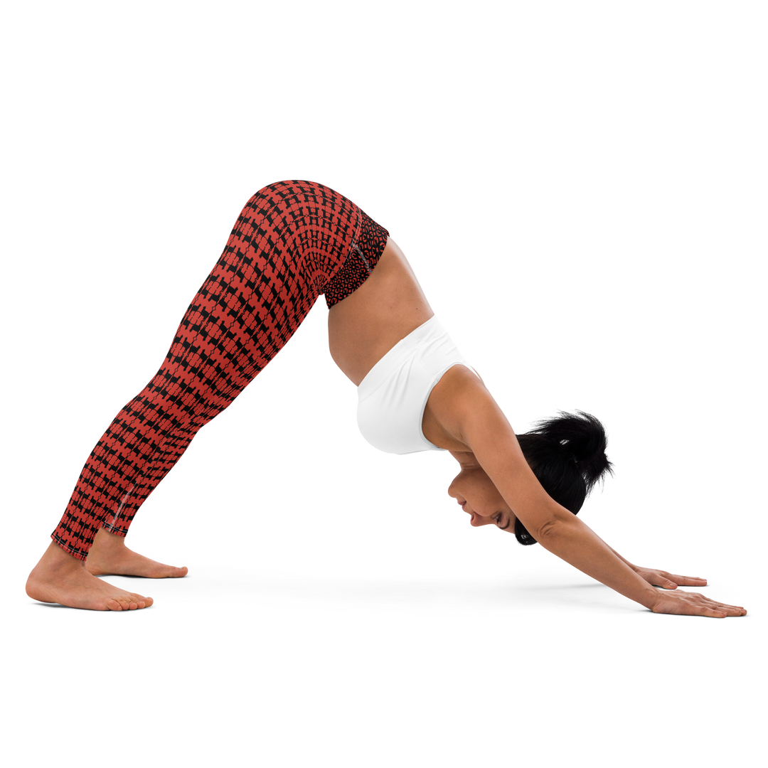 Deep Red High Waisted Yoga Leggings