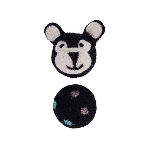 Colorful Interactive Felt Stretch Ball Cat Toy With Bell Sound -
