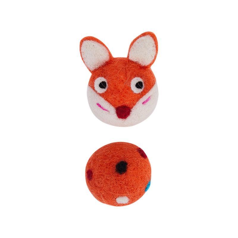 Colorful Interactive Felt Stretch Ball Cat Toy With Bell Sound -